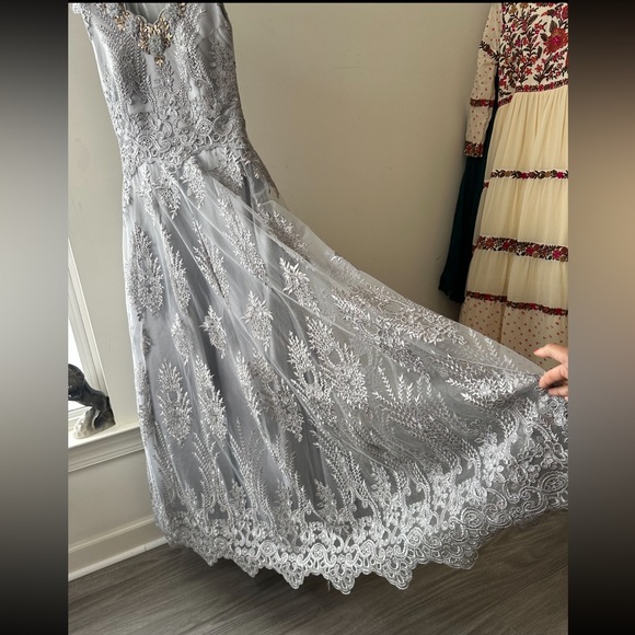 Grey Floor Length Indian Gown - Picture 2 of 2
